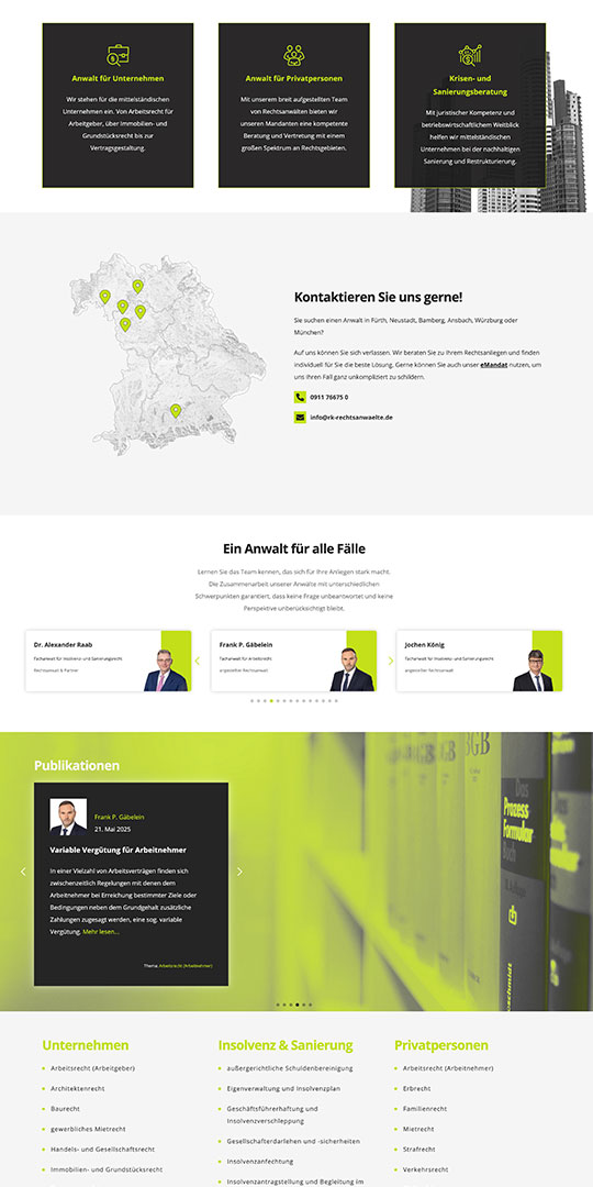 Screenshot der Webseite 