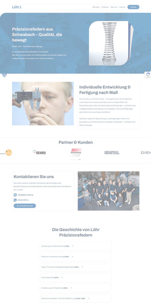 Screenshot der Webseite Federn Löhr GmbH