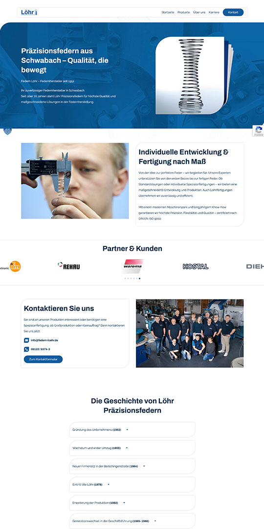 Screenshot der Webseite 