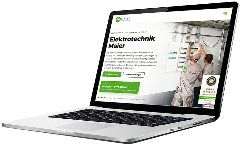 Portfolio Webseite Elektrotechnik Maier