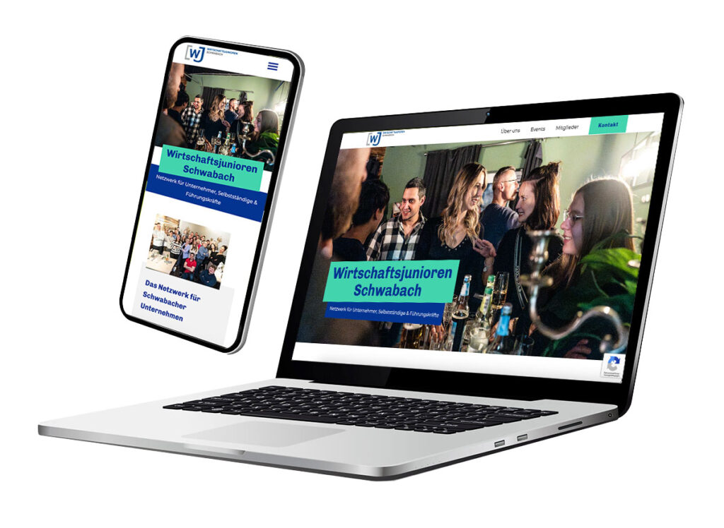 Website von WJ Schwabach auf Laptop und Smartphone
