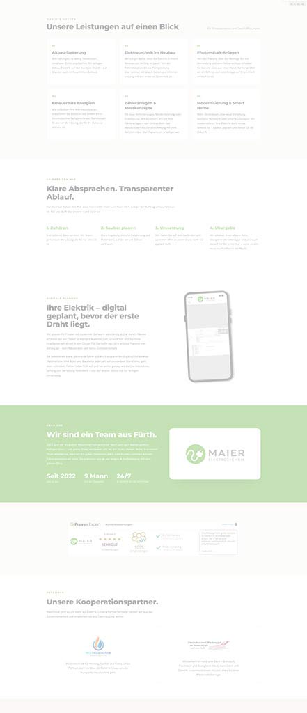 Screenshot der Webseite Elektrotechnik Maier